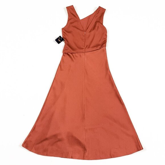 NWT Just... Taylor Copper Satin Midi Dress Women's Size 8 - Picture 3 of 6